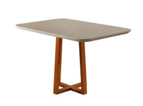 Mesa de Jantar 4 e 6 Lugares Madeira Maciça Tampo Retangular 100 MDF com Vidro, Base Resistente, Design Sofisticado e Acabamento Premium