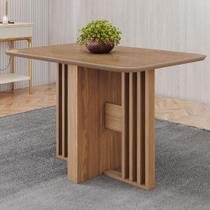 Mesa de Jantar 4 Lugares 120cm com Vidro Zinia Nature H02 - Mpozenato