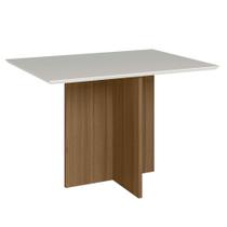 Mesa de Jantar 4 Lugares 120cm Tampo Chanfrado Retangular sem Vidro Helô Carvalho/Off White - Poliman Mesa de Jantar 4 Lugares 120cm Tampo Chanfrado Retangular sem Vidro Helô Carvalho/Off White - Poliman