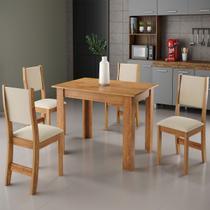 Mesa de Jantar 4 Lugares Ariana Mel/Nude - Viero Móveis