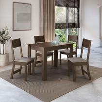 Mesa de Jantar 4 Lugares Astana Noce/Linho - Pnr Móveis