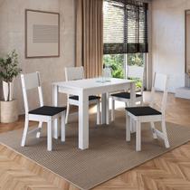 Mesa de Jantar 4 Lugares Atlanta Branco/Preto - Indékes