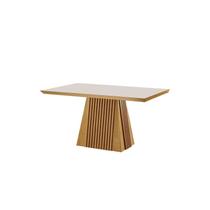 Mesa de Jantar 4 Lugares Áustria com Vidro Marrom/Castanho Cinamomo/Off White Mesa de Jantar 4 Lugares Áustria com Vidro Marrom/Castanho Cinamomo/Off White
