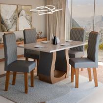 Mesa de Jantar 4 Lugares Belvedere Mel/Blonde/Cinza - Panorama Móveis