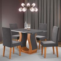 Mesa de Jantar 4 Lugares Blazer Mel/Cinza/Veludo Grafite - Pnr Móveis Mesa de Jantar 4 Lugares Blazer Mel/Cinza/Veludo Grafite - Pnr Móveis