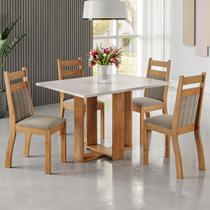 Mesa de Jantar 4 Lugares Blend Mel/Blonde/Perola - Viero Móveis