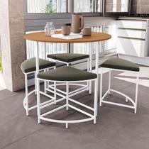 Mesa de Jantar 4 Lugares Bremen Canela/Branco Brilho - Kappesberg Mesa de Jantar 4 Lugares Bremen Canela/Branco Brilho - Kappesberg