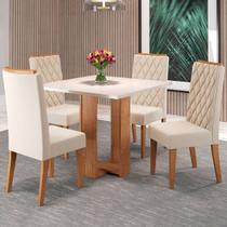 Mesa de Jantar 4 Lugares Charlotte Mel/Blonde/Nude - Panorama Móveis