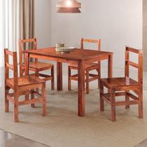 Mesa de Jantar 4 Lugares Cherry Madeira Maciça Mogano - Pnr Móveis