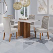 Mesa de Jantar 4 Lugares Concept Ripado Mel/Blonde/Pastel - Viero Móveis