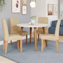 Mesa de Jantar 4 Lugares Dani Maia Madeira/Off White/Gengibre - Cimol Mesa de Jantar 4 Lugares Dani Maia Madeira/Off White/Gengibre - Cimol