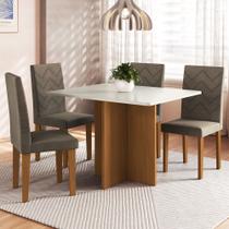 Mesa de Jantar 4 Lugares Denver Freijo/Off White/Cacau - Panorama Móveis Mesa de Jantar 4 Lugares Denver Freijo/Off White/Cacau - Panorama Móveis