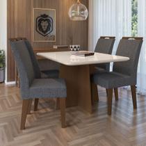 Mesa de Jantar 4 Lugares Evora com Vidro Freijo/Cinza - Art Panta Mesa de Jantar 4 Lugares Evora com Vidro Freijo/Cinza - Art Panta