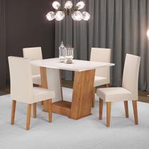 Mesa de Jantar 4 Lugares Floripa/Venus Mel/Blonde/Linho/Bronze - Viero Móveis