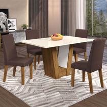 Mesa de Jantar 4 Lugares Grazi Seda/Blonde/Fume - Pnr Móveis Mesa de Jantar 4 Lugares Grazi Seda/Blonde/Fume - Pnr Móveis