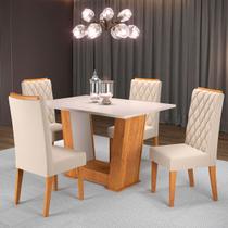 Mesa de Jantar 4 Lugares Impala Mel/Blonde/Nude - Pnr Móveis Mesa de Jantar 4 Lugares Impala Mel/Blonde/Nude - Pnr Móveis