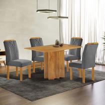 Mesa de Jantar 4 Lugares Lorena Londres Cinamomo/Cinza - Cel Móveis