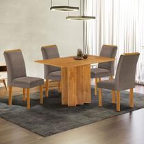 Mesa de Jantar 4 Lugares Lorena Luisa Cinamomo/Bege Escuro - Cel Móveis
