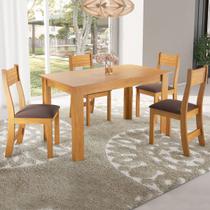 Mesa de Jantar 4 Lugares Mara Mel/Fume - Viero Móveis Mesa de Jantar 4 Lugares Mara Mel/Fume - Viero Móveis