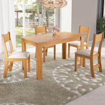 Mesa de Jantar 4 Lugares Mara Mel/Nude - Viero Móveis Mesa de Jantar 4 Lugares Mara Mel/Nude - Viero Móveis