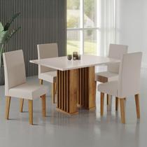 Mesa de Jantar 4 Lugares Marsala Ripado Mel/Blonde/Pastel - Pnr Móveis