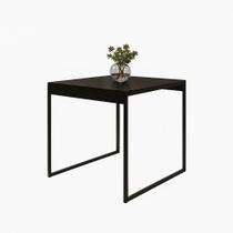 Mesa de Jantar 4 Lugares MDF com Pés de Ferro Preto para Sala Cozinha Compacta Pequena