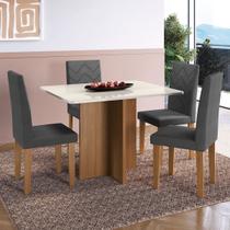 Mesa de Jantar 4 Lugares Miami Freijo/Off White/Grafite - Indekes Mesa de Jantar 4 Lugares Miami Freijo/Off White/Grafite - Indekes