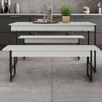 Mesa de Jantar 4 Lugares Néctar Branco Chess/Preto - Pnr Móveis