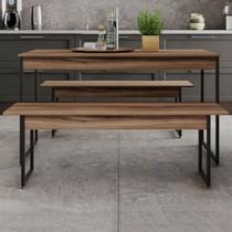 Mesa de Jantar 4 Lugares Néctar Nogal/Preto - Pnr Móveis