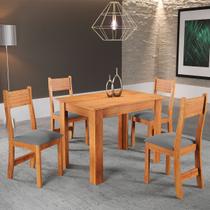 Mesa de Jantar 4 Lugares Neide Mel/Veludo Cinza 26293 - Pnr Móveis