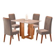 Mesa de Jantar 4 Lugares Nicarágua Mel/Blonde/Perola - Panorama Móveis