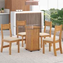 Mesa de Jantar 4 Lugares Penha Mel/Nude - Pnr Móveis