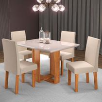 Mesa de Jantar 4 Lugares Rebeca Mel/Nude/Off White - Viero Móveis Mesa de Jantar 4 Lugares Rebeca Mel/Nude/Off White - Viero Móveis