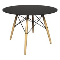 Mesa de Jantar 4 Lugares Redonda 120cm Tampo MDF Pés Eiffel Paris R02 Preto - Mpozenato Mesa de Jantar 4 Lugares Redonda 120cm Tampo MDF Pés Eiffel Paris R02 Preto - Mpozenato
