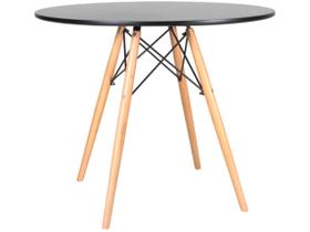 Mesa de Jantar 4 Lugares Redonda Preta