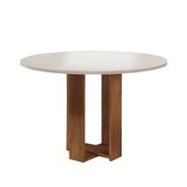 Mesa de Jantar 4 Lugares Redonda Tampo de MDF Jady Marrom/Mel/Blonde Mesa de Jantar 4 Lugares Redonda Tampo de MDF Jady Marrom/Mel/Blonde