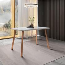 Mesa De Jantar 4 Lugares Retangular 1,19m 1602 Carraro Off White Com Gelo