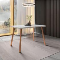 Mesa de Jantar 4 Lugares Retangular 1,19m 1602 Carraro Off White com Gelo Mesa de Jantar 4 Lugares Retangular 1,19m 1602 Carraro Off White com Gelo