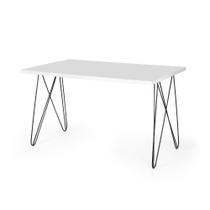 Mesa de Jantar 4 Lugares Retangular 140x75 Industrial Roma Branca - Straub Web