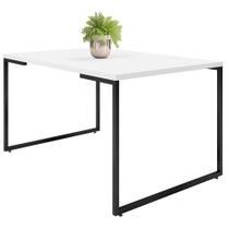 Mesa de Jantar 4 Lugares Retangular Rivera F01 Industrial 136 Cm Branco Fosco - Lyam Decor