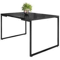 Mesa de Jantar 4 Lugares Retangular Rivera F01 Industrial Preto Fosco - Lyam Decor Mesa de Jantar 4 Lugares Retangular Rivera F01 Industrial Preto Fosco - Lyam Decor