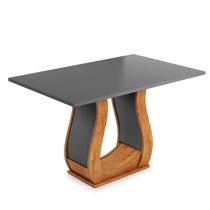 Mesa de Jantar 4 Lugares Retangular Tampo de Vidro e Mdp Inovare Mesa de Jantar 4 Lugares Retangular Tampo de Vidro e Mdp Inovare