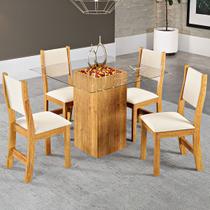 Mesa de Jantar 4 Lugares Siena Mel/Creme - Viero Móveis Mesa de Jantar 4 Lugares Siena Mel/Creme - Viero Móveis