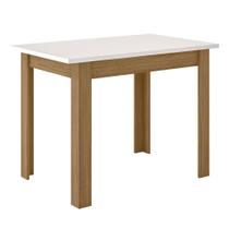 Mesa de Jantar 4 Lugares Tampo 108cm sem Vidro Bellagio Carvalho/Off White - Poliman