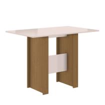 Mesa de Jantar 4 Lugares Tampo 108cm sem Vidro Milano Carvalho/Off White - Poliman