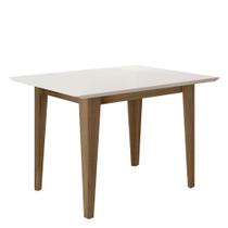 Mesa de Jantar 4 Lugares Tampo Chanfrado 120cm sem Vidro Kate Carvalho/Off White - Poliman
