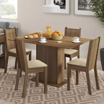 Mesa de Jantar 4 Lugares Tampo de Madeira Lexy Madesa