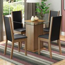 Mesa de Jantar 4 Lugares Tampo de Vidro Aline Madesa
