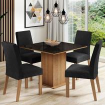 Mesa de Jantar 4 lugares Tampo de Vidro Evelin Madesa