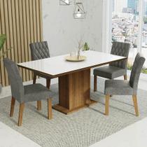 Mesa de Jantar 4 lugares Tampo de Vidro Marilia Madesa